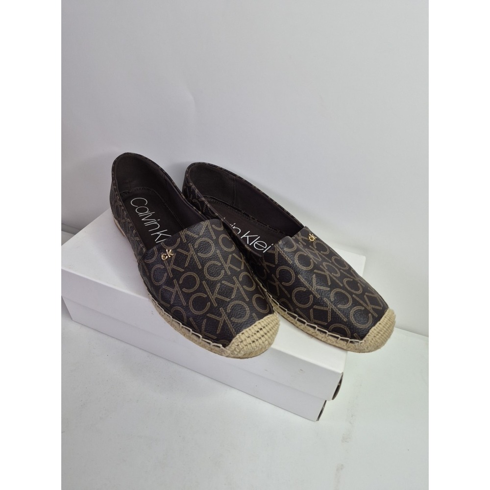 CALVIN KLEIN Women's Vez CK Monogram Espadrilles Size 8.5 M